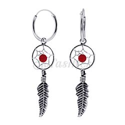 Wholesale 925 Sterling Silver Dangle Dream Plain  Charm Hoop Earrings