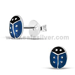 Wholesale 925 Sterling Silver Ladybug Kids Stud Earrings  