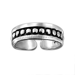 Wholesale 925 Silver Oxidized Dot Design Toe Ring