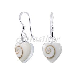 Wholesale 925 Sterling silver 9mm Hanging Heart Shiva Eye Earrings