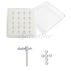 925 Sterling Silver Crystal Cross Nose Pin