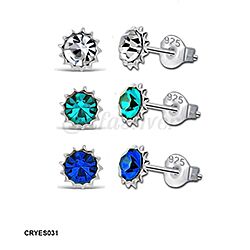 Wholesale 925 Sterling Silver Sunflower Birthstone Stud Earrings