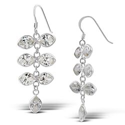 Wholesale 925 Sterling Silver Leaves Cubic Zirconia Earrings