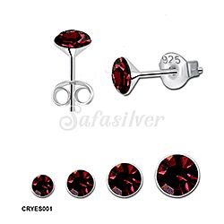 Wholesale 925 Sterling Silver Garnet birthstone stud earrings