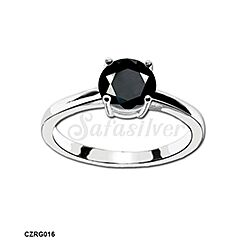 Wholesale 925 Sterling  Silver Engagement Black CZ Ring