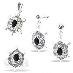 Wholesale 925 Sterling Silver Turtle Marcasite Jewelry Set