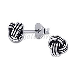 Wholesale Silver 925 Celtic Three Knot Oxidized Stud Earrings