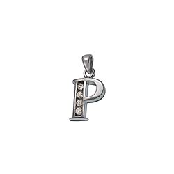 Wholesale 925 Sterling Silver  P Letter Cubic Zirconia Pendant