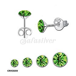 wholesale 925 Sterling Silver Peridot birthstone stud earrings