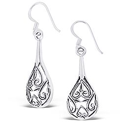 Wholesale 925 Sterling Silver Drop Design Plain Earring