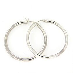 Wholesale 925 Sterling Silver 4mm X 50mm Plain Hoop Earrings