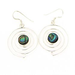 Wholesale 925 Sterling Silver Plain Shell Semi Precious Earrings

