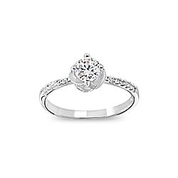 Wholesale 925 Sterling Silver Rose Flower Bridal CZ Ring 