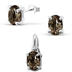 Wholesale 925 Sterling Silver Basket Semi-Precious Jewelry Set