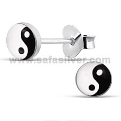 Wholesale 925 Sterling Silver Yin Yang Logo Kids Stud Earrings   