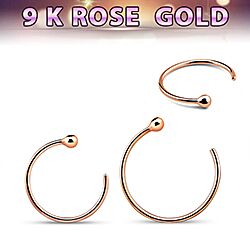 Wholesale 9K Rose Gold Hoop Nose Ring