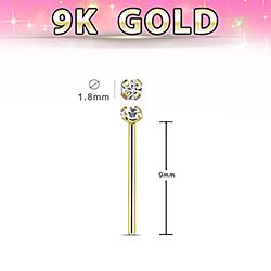 1.5mm Crystal 4 clip Gold Nose Stud