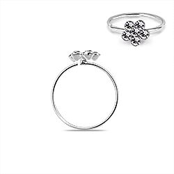 Silver CZ white Flower Hoop Nose Ring, Wholesale item Handmade silver jewelry, Cubic Zirconia Jewelry 