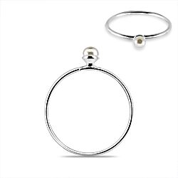 925 Sterling Silver Pearl Mounted Nose Hoop, wholesale item Handmade silver jewelry, Pearl Jewelry 