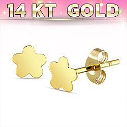 Wholesale 14ct Gold 4mm Tiny Flower Stud Earring