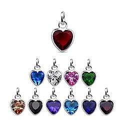 Wholesale 925 Sterling Silver Heart Cubic Zirconia Charm
	

