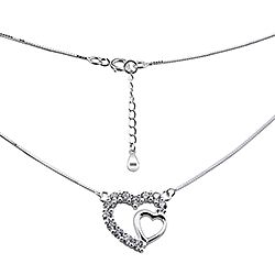 Wholesale 925 Silver Crystal Heart Charm Necklace with Pendant