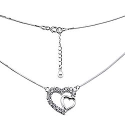 Wholesale Silver Cubic Zirconia Heart Charm Pendant