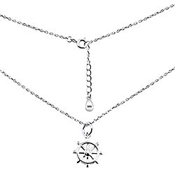 Wholesale 925 Silver Wheel Helm Charm Necklace with Pendant