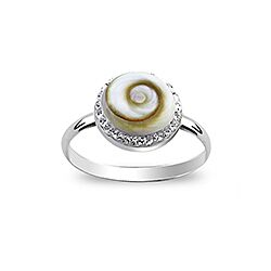 Wholesale 925 Sterling Silver Round Shiva Eye Crystal Ring