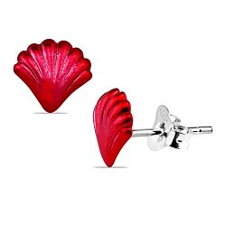 Wholesale 925 Sterling Silver Enamel Red Seashell Kids Stud Earrings