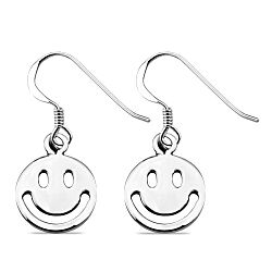 Wholesale 925 Sterling Silver Round Smiley Plain Earrings