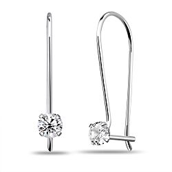 Wholesale 925 Sterling Silver Pear Hanger Cubic Zirconia Earrings