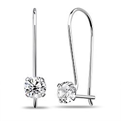 Wholesale 925 Sterling Silver 5mm Pear Hangers Cubic Zirconia Earrings