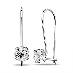 Wholesale 925 Sterling Silver 6mm Pear Cubic Zirconia Earrings