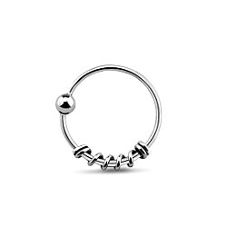 Wholesale 925 Silver Bali Style Bead Nose Hoop