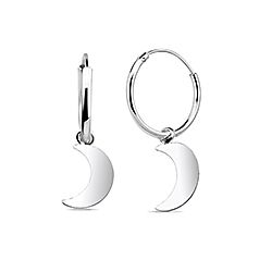 Wholesale 925 Sterling Silver Crescent Moon Charm Hoop Earrings