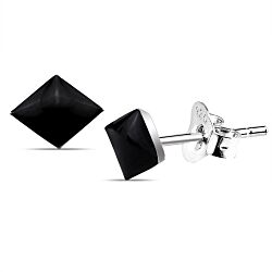 Wholesale 925 Sterling Silver Black Diamond Cut Kids Stud Earrings   