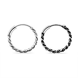 10mm Twisted Nose Ring Hoop 22G (0.7mm) Silver