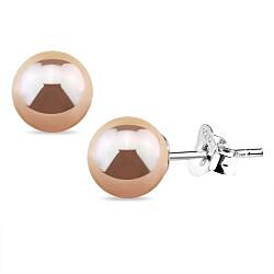 Wholesale 925 Silver Sterling 8mm Baby Pink Pearl Stud Earrings