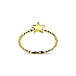 Wholesale 925 Sterling Silver Gold Plated Tiny Star Plain Ring