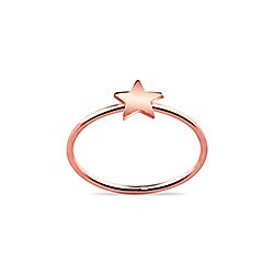 Wholesale 925 Sterling Silver Rose Gold Plated Tiny Star Plain Ring