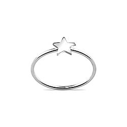 Star Ring Band Silver Plain Design