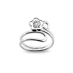 Wholesale 925 Sterling Silver  Flower Spiral Crystal Toe Ring
