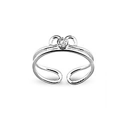 Wholesale 925 Sterling Silver Single Crystal Toe Ring
