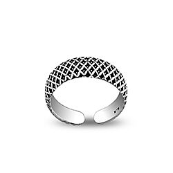 Wholesale 925 Sterling Silver Criss Cross  Oxidized Toe Ring
