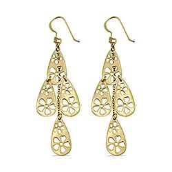 Wholesale 925 Sterling Silver Gold Drops Plain Earrings