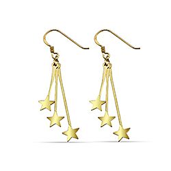 Wholesale 925 Sterling Silver Gold Star Plain Earrings 