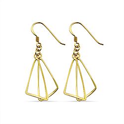 Wholesale 925 Sterling Silver Gold Dangling Plain Earrings