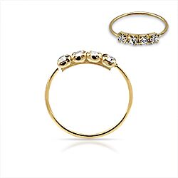 14k Gold platted Crystal Nose hoops