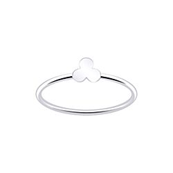Wholesale Silver 3 Leaf Clover Thin Plain Ring, Ace of Clubs Ring